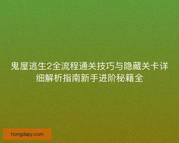鬼屋逃生2全流程通关技巧与隐藏关卡详细解析指南新手进阶秘籍全