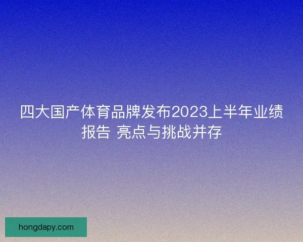四大国产体育品牌发布2023上半年业绩报告 亮点与挑战并存